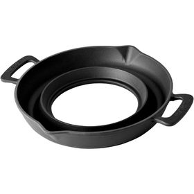 Lava 32 cm Genghis Khan Serisi Çift Kulp Silikon Tel Saplı Döküm Yuvarlak Grill Izgara Tavası