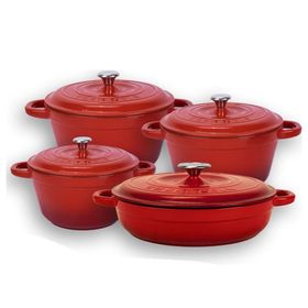 Lava 4X New Heritage Serisi 28 cm Kırmızı Döküm Demir Tencere Seti