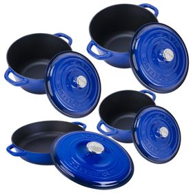 Lava 4X New Heritage Serisi 28 cm Mavi Döküm Demir Tencere Seti