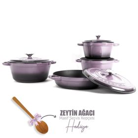 Lava 4x New Heritage Serisi Mor Döküm Demir Tencere Seti