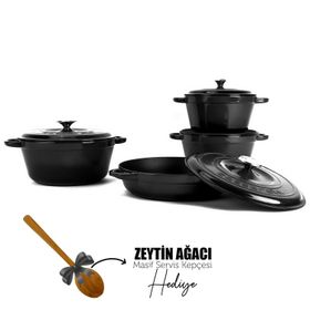 Lava 4X New Heritage Serisi Siyah Döküm Demir Tencere Seti
