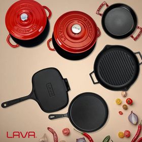 Lava 6x Trendy Serisi 9 Parça Kırmızı Döküm Tencere Tava Seti