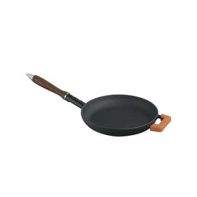 Lava Ahşap Kulplu 24 cm Siyah Kızartma Tavası