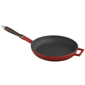 Lava Ahşap Kulplu 28 cm Kırmızı Kızartma Tavası
