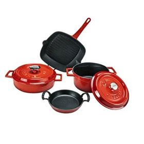Lava Chef 26x26 cm 8 Parça Döküm Kırmızı Pişirme Seti