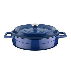 Lava Çok Amaçlı Yayvan Trendy Serisi Çap 24 cm Mavi Döküm Tencere