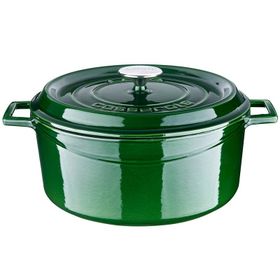 Lava Döküm 28 cm Majolica Yeşil Yuvarlak Tencere
