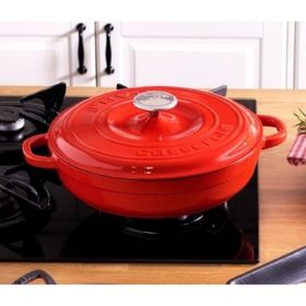 Lava Döküm Basık Kırmızı 28 cm Karnıyarık Tenceresi