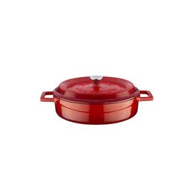 Lava Döküm Basık Kırmızı 28 cm Karnıyarık Tenceresi