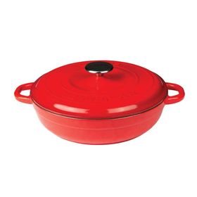 Lava Döküm Basık Kırmızı 28 cm Karnıyarık Tenceresi
