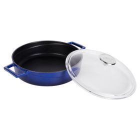 Lava Döküm Çok Amaçlı Yayvan Glaze Serisi Çap 28 cm Mavi Tencere