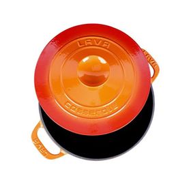 Lava Döküm Demir Kapak Experience Serisi Çap 28 cm Turuncu Yuvarlak Tencere