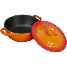 Lava Döküm Demir Kapak Experience Serisi Çap 28 cm Turuncu Yuvarlak Tencere