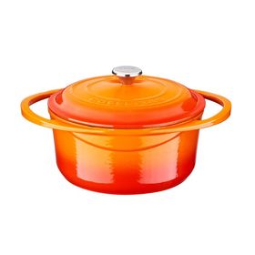 Lava Döküm Demir Kapak Heritage Serisi Çap 20 cm Turuncu Döküm Yuvarlak Tencere