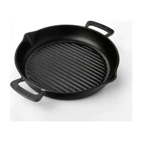 Lava Döküm Demir Saplı Yuvarlak 32 cm Izgara Tava