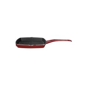 Lava Döküm Demir Yekpare Saplı Ölçü 26x26 CM Kare Bordo Izgara Tava