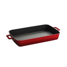 Lava Döküm Dikdörtgen Kırmızı 22x30 CM Tepsi