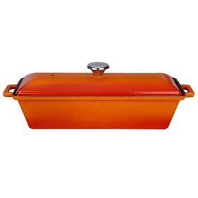 Lava Döküm Ekmek Kabı Terrine 11x29 cm Turuncu