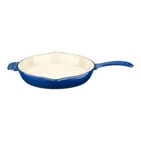 Lava Döküm Yuvarlak Demir Yekpare Saplı Edition Serisi Çap 30 cm Mavi Kızartma Tavası