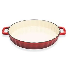Lava Döküm Yuvarlak Tava, Tepsi Kırmızı 30 Cm