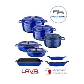 Lava Everyday Döküm Mavi 13 Parça Tencere Tava Seti
