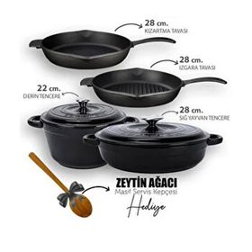 Lava Everyday Döküm Siyah 13 Parça Tencere Tava Seti