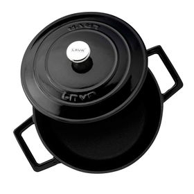 Lava Flok 28 cm Siyah Yuvarlak Tencere
