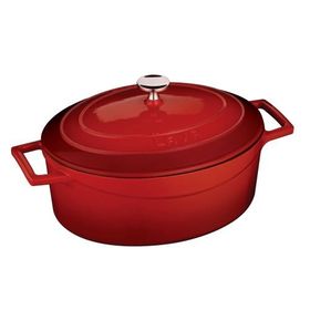 Lava Folk Kırmızı 25 cm Oval Döküm Demir Tencere