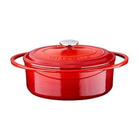 Lava Folk Kırmızı 25 cm Oval Döküm Demir Tencere