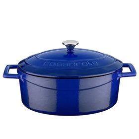 Lava Folk Oval 25 cm Mavi Döküm Tencere