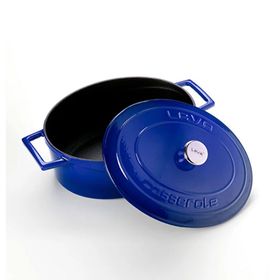 Lava Folk Oval 25 cm Mavi Döküm Tencere