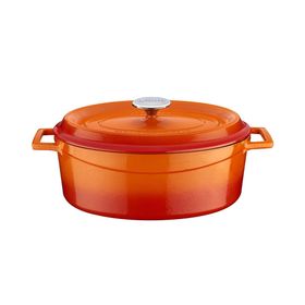 Lava Folk Oval 25 cm Turuncu Döküm Tencere
