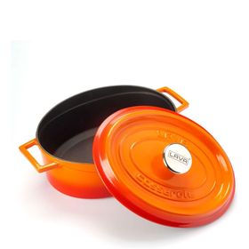 Lava Folk Oval 25 cm Turuncu Döküm Tencere