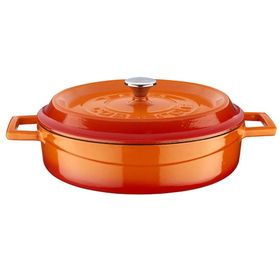 Lava Folk Yayvan 24 cm 2,4 lt Turuncu Döküm Tencere
