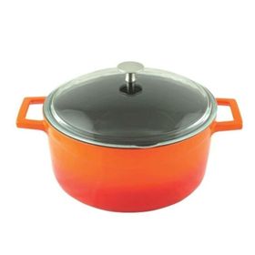 Lava Glaze 28 cm Turuncu Yuvarlak Tencere