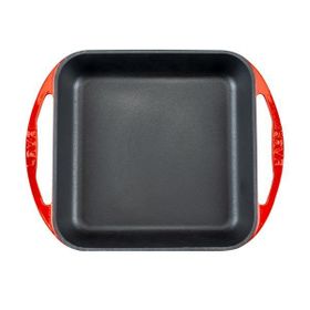 Lava Kırmızı 26x26 cm Döküm Kulplu Kare Kızartma Tavası