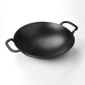 Lava LV ECO WOK 38 38 cm Metal Kulplu Siyah Döküm Wok Tava