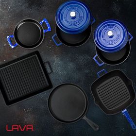 Lava LV S ET K55 B 5x Trendy Serisi 8 Parça Mavi Döküm Tencere ve Tava Seti