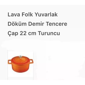 Lava Metal 22 cm Turuncu Tencere