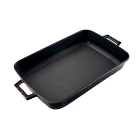Lava Metal Premium Serisi 26x40 cm Majolik Gri Dikdörtgen Döküm Tepsi