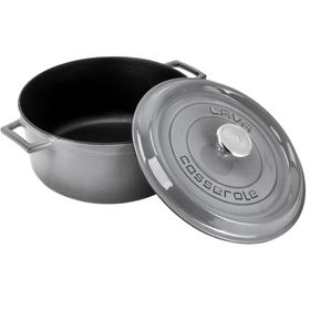 Lava Metal Premium Serisi Majolik Gri 28 cm Döküm Yuvarlak Tava