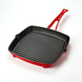 Lava Metal Saplı 26x26 cm Turuncu Döküm Izgara Tava