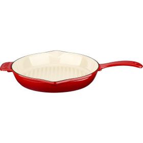 Lava Metal Saplı 28 cm Kırmızı İç Krem Döküm Yuvarlak Izgara Tava
