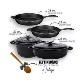 Lava New Heritage Serisi Döküm 4X Demir Tencere Tava Seti