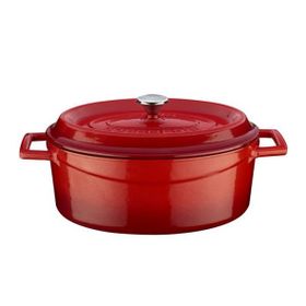 Lava Ölçü 21x27 cm Kırmızı Döküm Oval Tencere