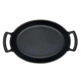 Lava Oval Kulplu 27x20 cm Kırmızı Döküm Tava