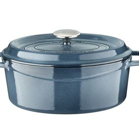 Lava Premium Serisi 21x27 cm Gri Döküm Oval Tencere