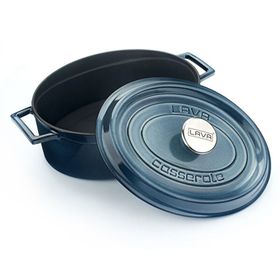 Lava Premium Serisi Demir Yekpare Kulplu 23x29 cm Gri Oval Tencere