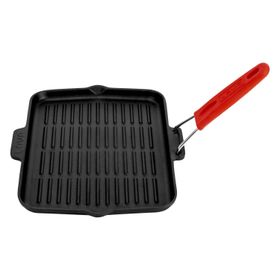 Lava Silikon Tel Saplı Ölçü 21x30 cm Kırmızı Döküm Dikdörtgen Sığ Izgara Tavası