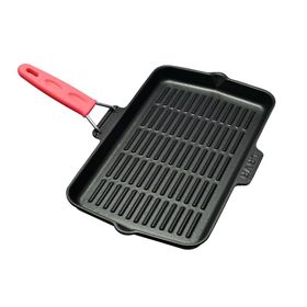 Lava Silikon Tel Saplı Ölçü 21x36 cm Kırmızı Döküm Dikdörtgen Sığ Izgara Tavası